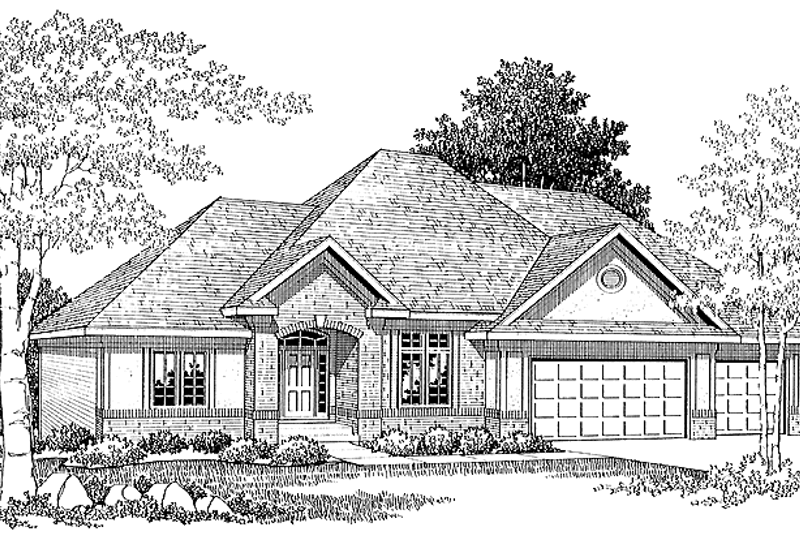 Dream House Plan - Traditional Exterior - Front Elevation Plan #70-1306