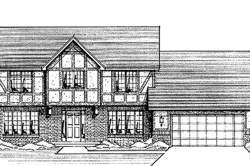 Home Plan - Tudor Exterior - Front Elevation Plan #51-832