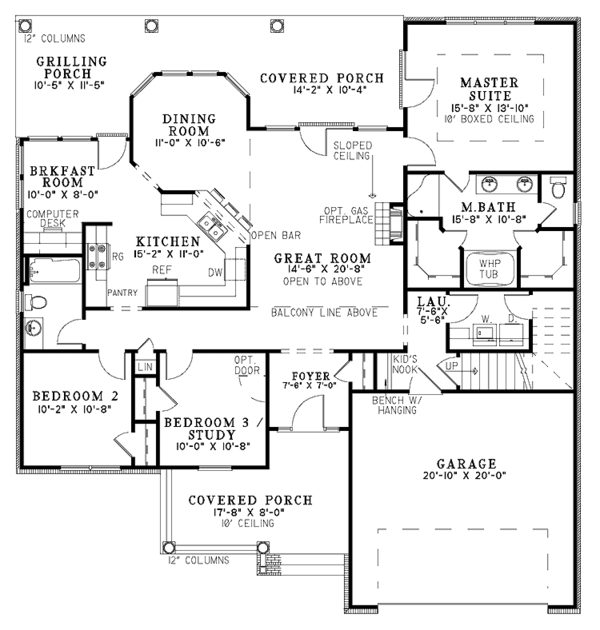Architectural House Design - Traditional Floor Plan - Main Floor Plan #17-2693
