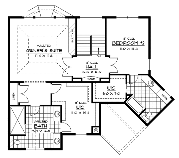 House Design - European Floor Plan - Upper Floor Plan #51-638