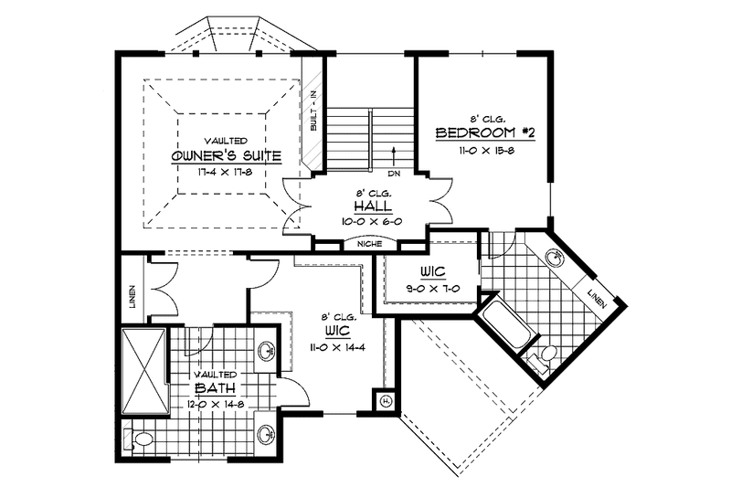 Dream House Plan - Floor Plan - Upper Floor for European House Plan #51-638 - 2 bed, 2.5 bath