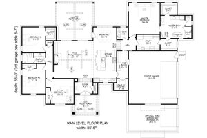 Floor Plan - Main Floor for Farmhouse House Plan #932-1212 - 4 bed, 2.5 bath