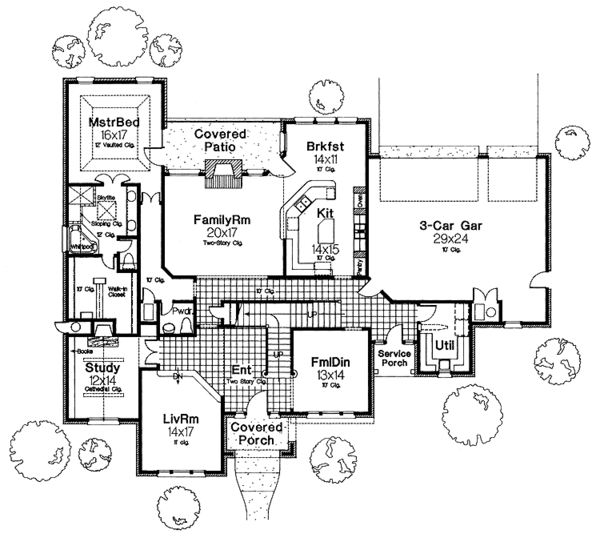 Dream House Plan - Tudor Floor Plan - Main Floor Plan #310-1089