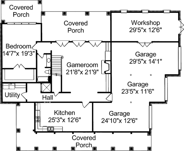 Home Plan - Country Floor Plan - Lower Floor Plan #37-267