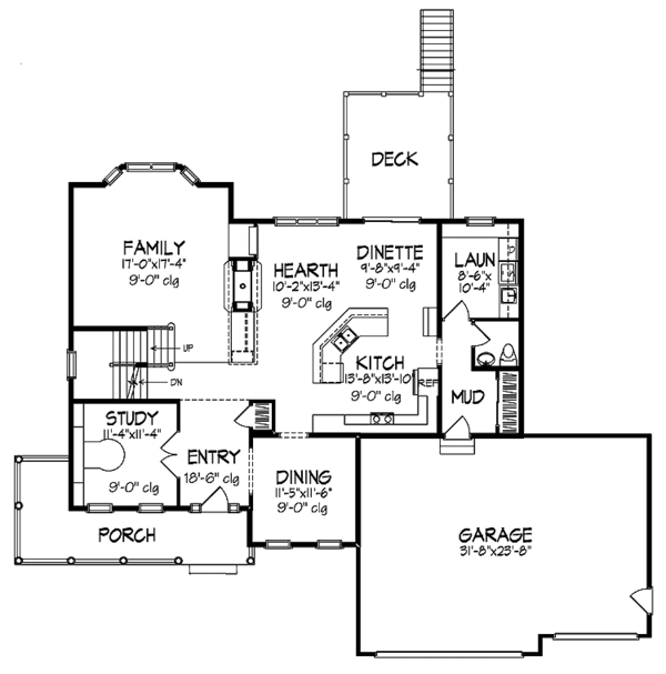 Architectural House Design - Country Floor Plan - Main Floor Plan #320-916