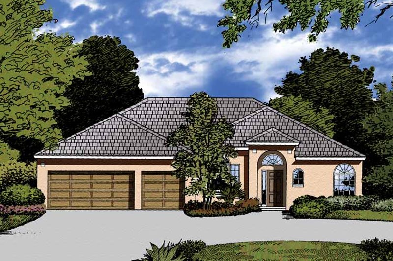 House Design - Mediterranean Exterior - Front Elevation Plan #1015-22