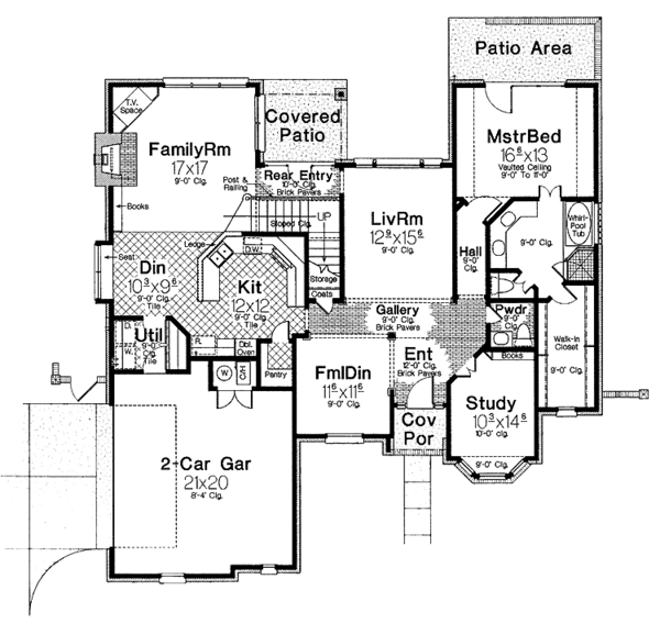 House Blueprint - Country Floor Plan - Main Floor Plan #310-1178