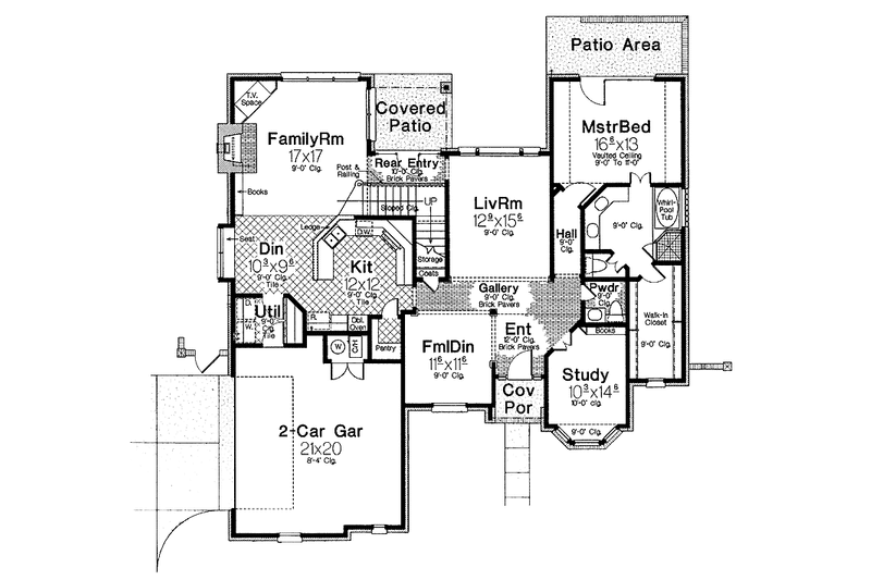 Dream House Plan - Floor Plan - Main Floor for Country House Plan #310-1178 - 4 bed, 3.5 bath