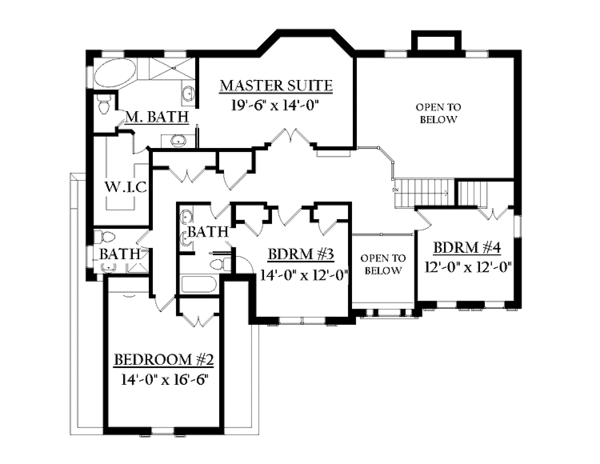 House Design - Traditional Floor Plan - Upper Floor Plan #937-22
