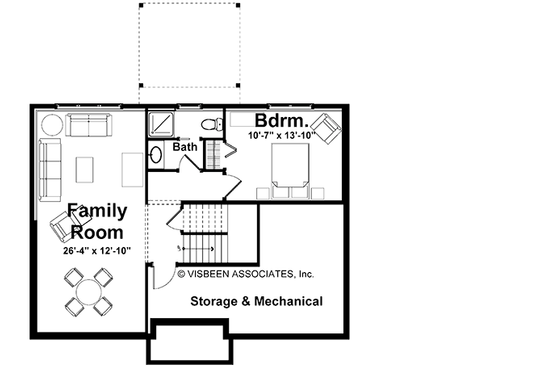 Floor Plan - Lower Floor for Country House Plan #928-158 - 3 bed, 2.5 bath