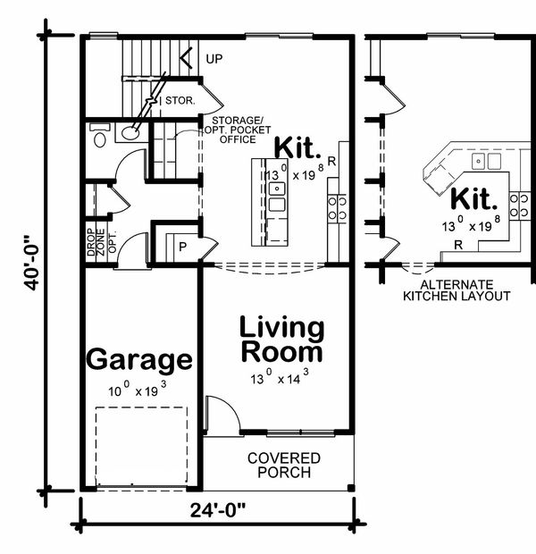 Home Plan - Traditional Floor Plan - Main Floor Plan #20-2177