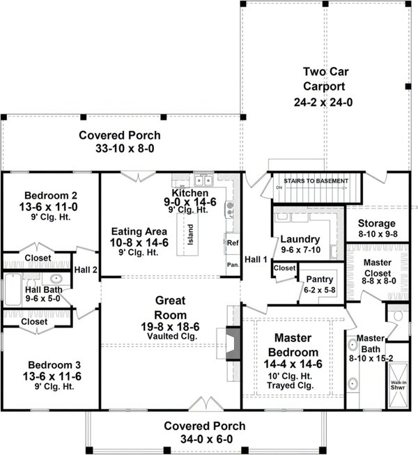 House Blueprint - Farmhouse Floor Plan - Main Floor Plan #21-641