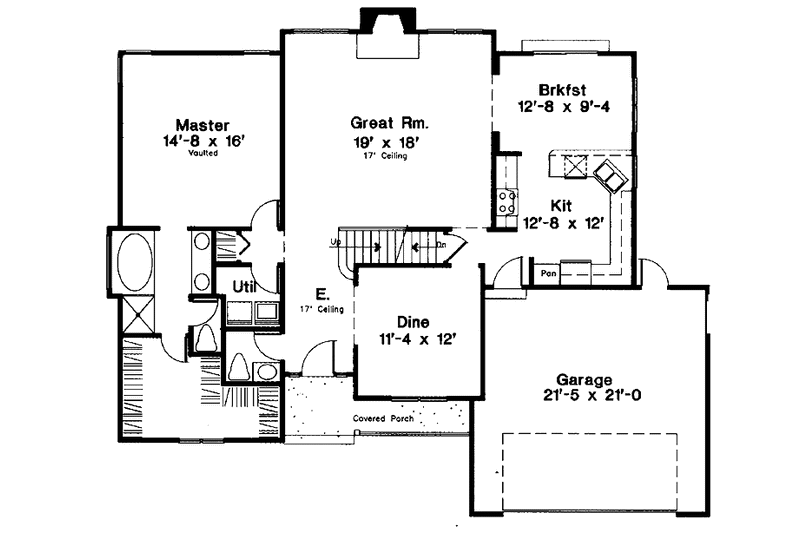 Home Plan - Floor Plan - Main Floor for Country House Plan #300-138 - 3 bed, 2.5 bath