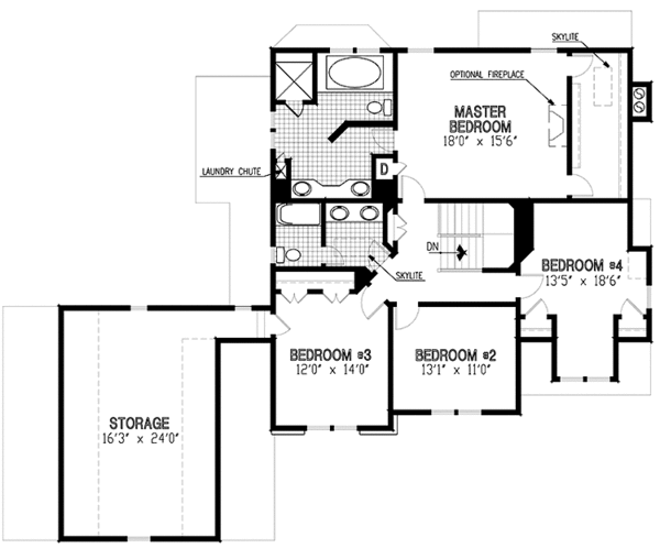 House Plan Design - European Floor Plan - Upper Floor Plan #953-88