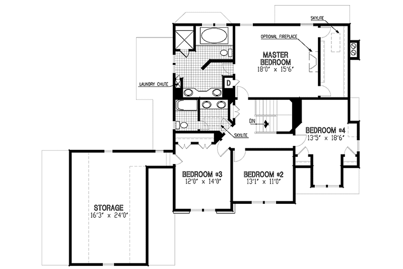 Home Plan - Floor Plan - Upper Floor for European House Plan #953-88 - 4 bed, 3 bath