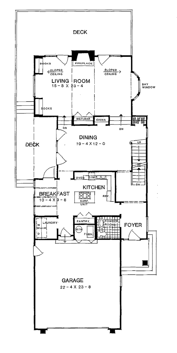 Home Plan - Adobe / Southwestern Floor Plan - Main Floor Plan #72-1073