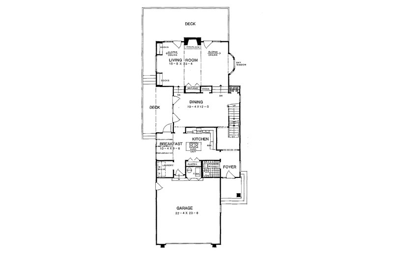 Home Plan - Floor Plan - Main Floor for Adobe / Southwestern House Plan #72-1073 - 3 bed, 2.5 bath