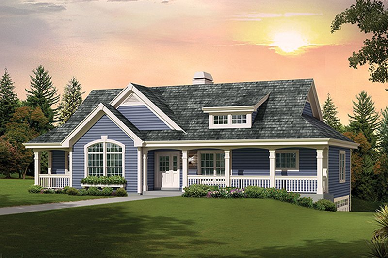 Home Plan - Country Exterior - Front Elevation Plan #57-637