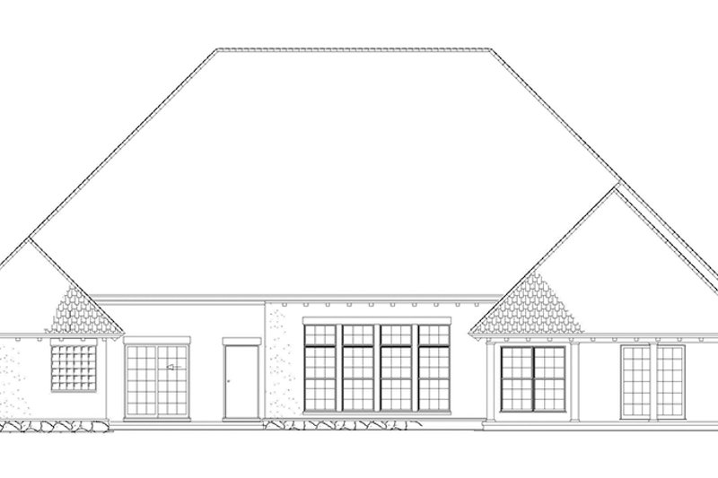 Home Plan - Exterior - Rear Elevation for European House Plan #17-3331 - 4 bed, 3.5 bath
