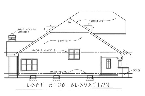 Exterior - Other Elevation for Bungalow House Plan #20-1232 - 3 bed, 2.5 bath
