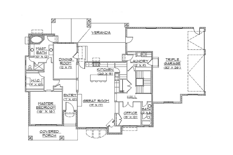 Home Plan - Floor Plan - Main Floor for Cottage House Plan #945-130 - 1 bed, 2 bath