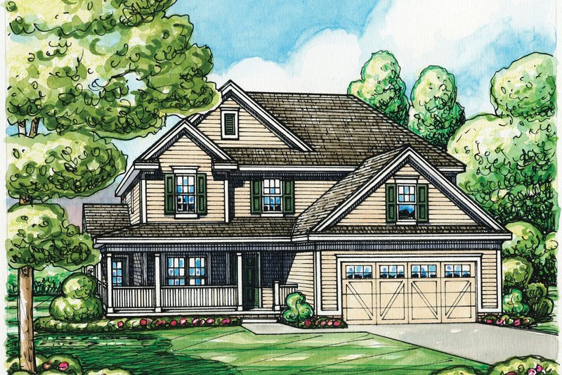 Home Plan - Traditional Exterior - Front Elevation Plan #20-2185