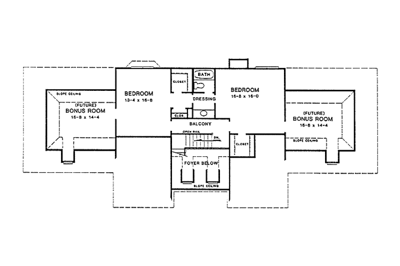 Home Plan - Floor Plan - Upper Floor for European House Plan #10-266 - 3 bed, 2.5 bath