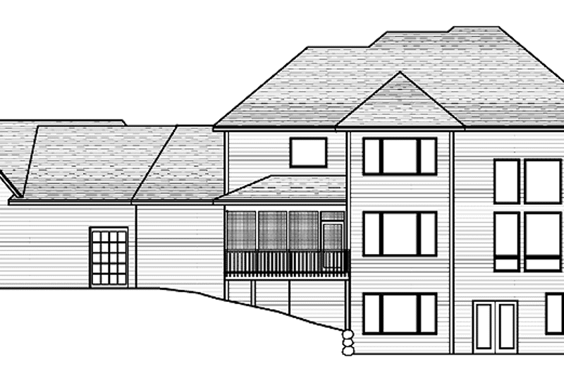 House Design - Exterior - Rear Elevation for Classical House Plan #51-657 - 3 bed, 2.5 bath