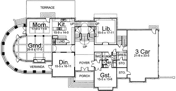 Home Plan - European Floor Plan - Main Floor Plan #119-168