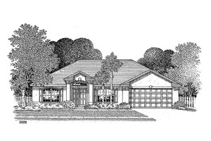 Dream House Plan - Mediterranean Exterior - Front Elevation Plan #999-98
