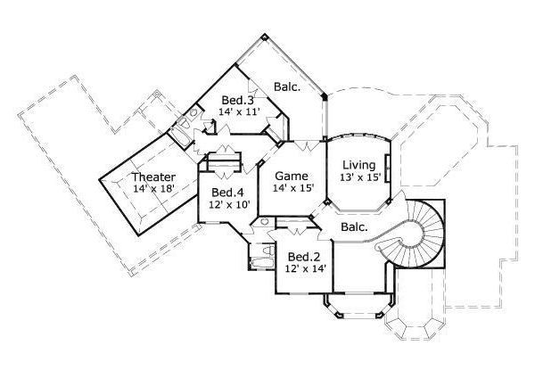 European Floor Plan - Upper Floor Plan #411-666