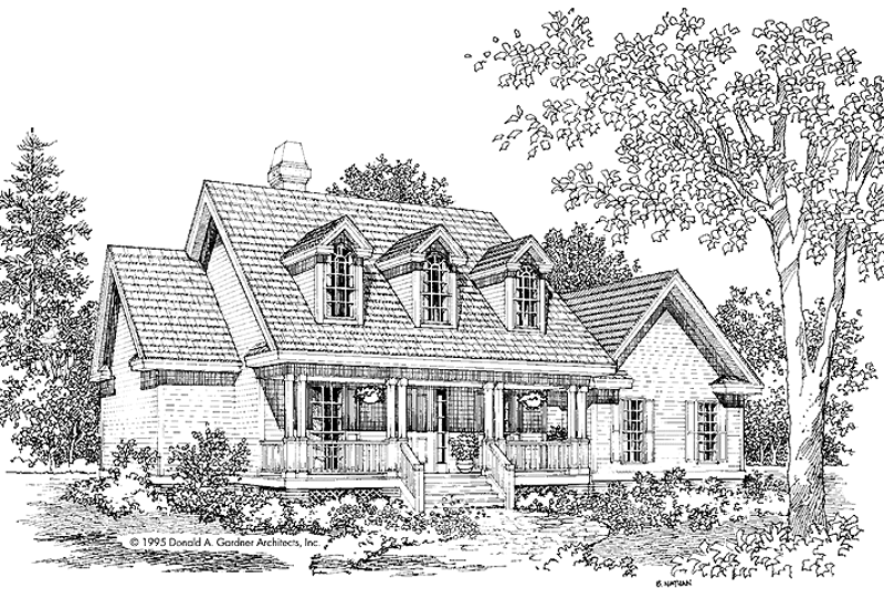 Country Style House Plan - 3 Beds 2 Baths 1632 Sq/Ft Plan #929-221 ...