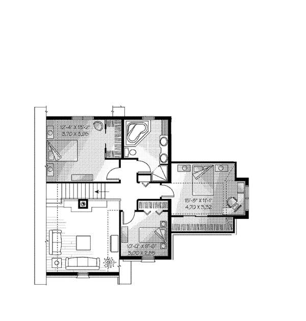 House Plan Design - European Floor Plan - Upper Floor Plan #23-2404