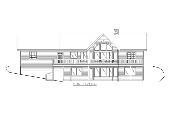 Exterior - Rear Elevation for Craftsman House Plan #117-1117 - 4 bed, 2.5 bath