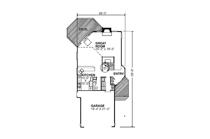 Home Plan - Floor Plan - Main Floor for Country House Plan #320-1191 - 4 bed, 3.5 bath