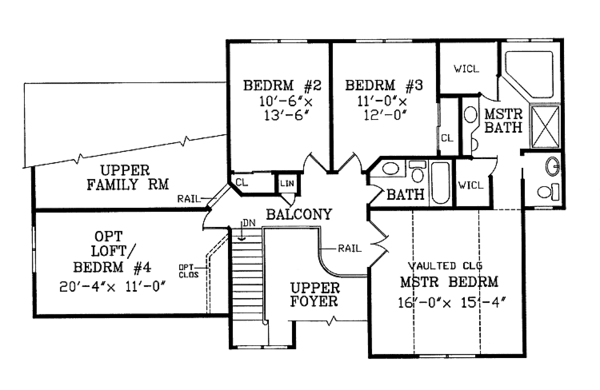 Home Plan - Victorian Floor Plan - Upper Floor Plan #314-209