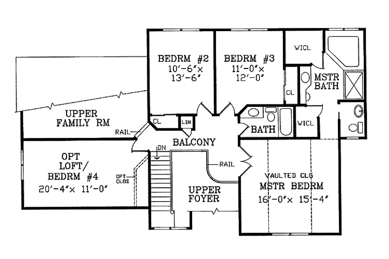 Dream House Plan - Floor Plan - Upper Floor for Victorian House Plan #314-209 - 4 bed, 2.5 bath
