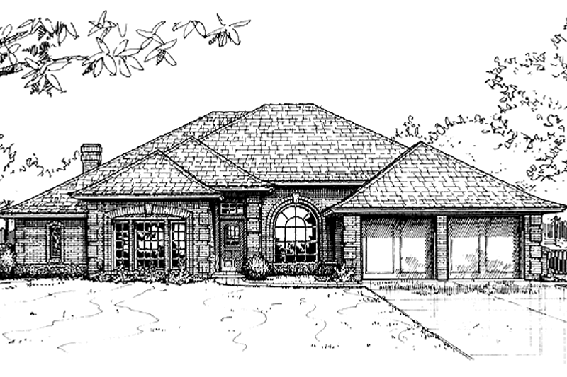 Dream House Plan - Mediterranean Exterior - Front Elevation Plan #310-1011