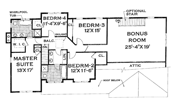 Home Plan - Country Floor Plan - Upper Floor Plan #3-264