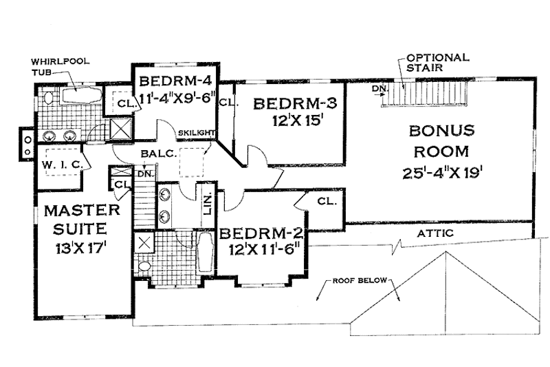 Home Plan - Floor Plan - Upper Floor for Country House Plan #3-264 - 4 bed, 2.5 bath