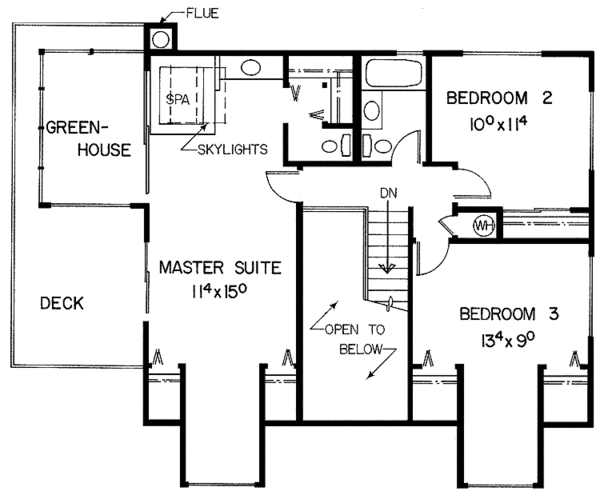 Home Plan - Contemporary Floor Plan - Upper Floor Plan #60-685