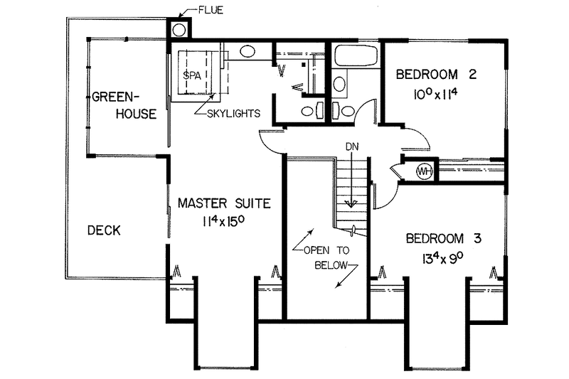 Home Plan - Floor Plan - Upper Floor for Contemporary House Plan #60-685 - 3 bed, 3 bath