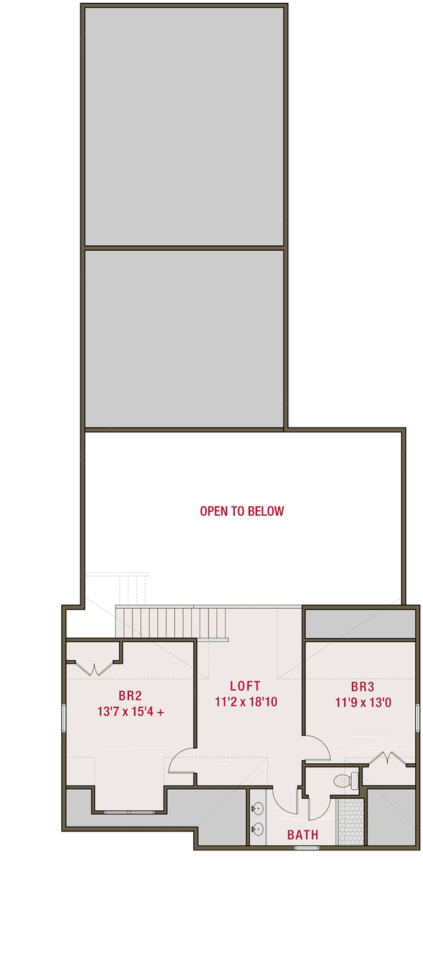 Farmhouse Floor Plan - Upper Floor Plan #461-94