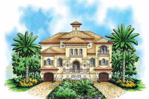 House Plan Design - Exterior - Front Elevation for Mediterranean House Plan #1017-111 - 4 bed, 5.5 bath