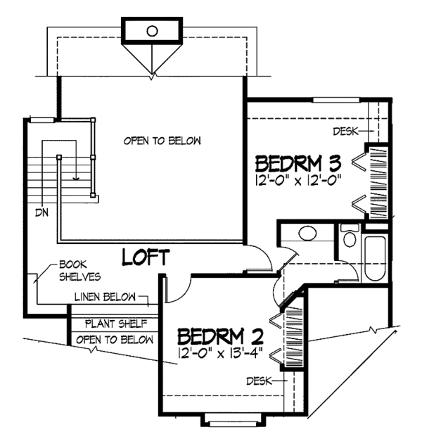 Architectural House Design - Traditional Floor Plan - Upper Floor Plan #320-708