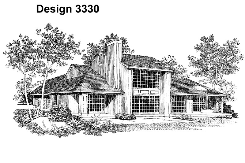 Home Plan - Exterior - Rear Elevation for Contemporary House Plan #72-846 - 3 bed, 2 bath