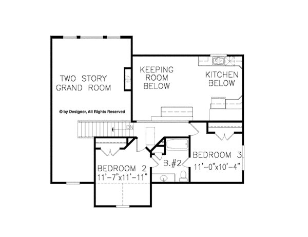 House Plan Design - Traditional Floor Plan - Upper Floor Plan #54-355