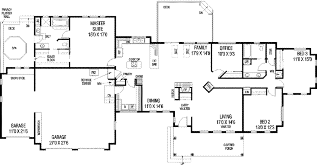 Ranch Style House  Plan  4 Beds 3 Baths 2300  Sq  Ft  Plan  