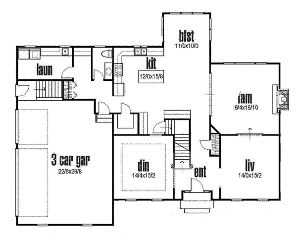 Home Plan - Traditional Floor Plan - Main Floor Plan #435-8