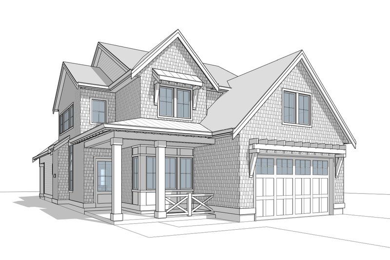 Dream House Plan - Exterior - Front Elevation 4 for Farmhouse House Plan #1114-20 - 3 bed, 2.5 bath